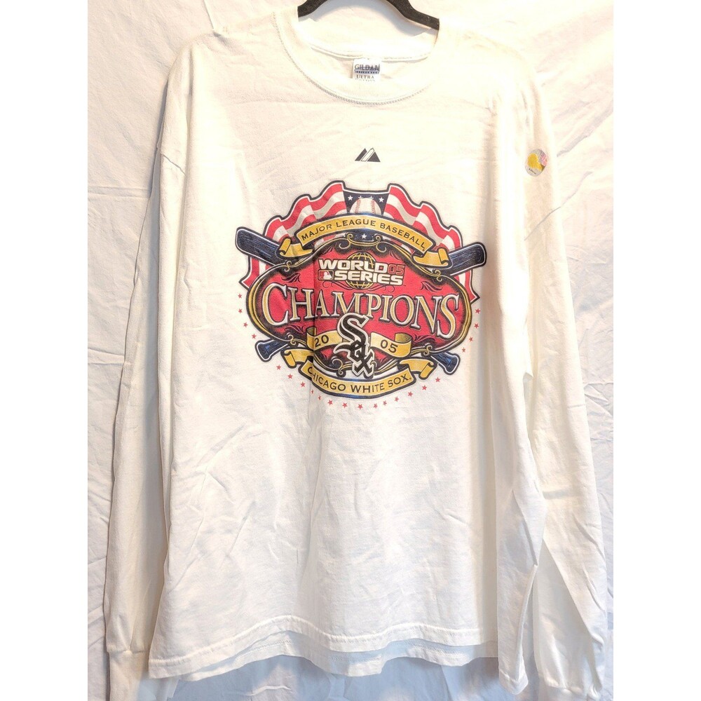 Vintage Chicago White Sox White T Shirt 2XL 2005 World Series Champions